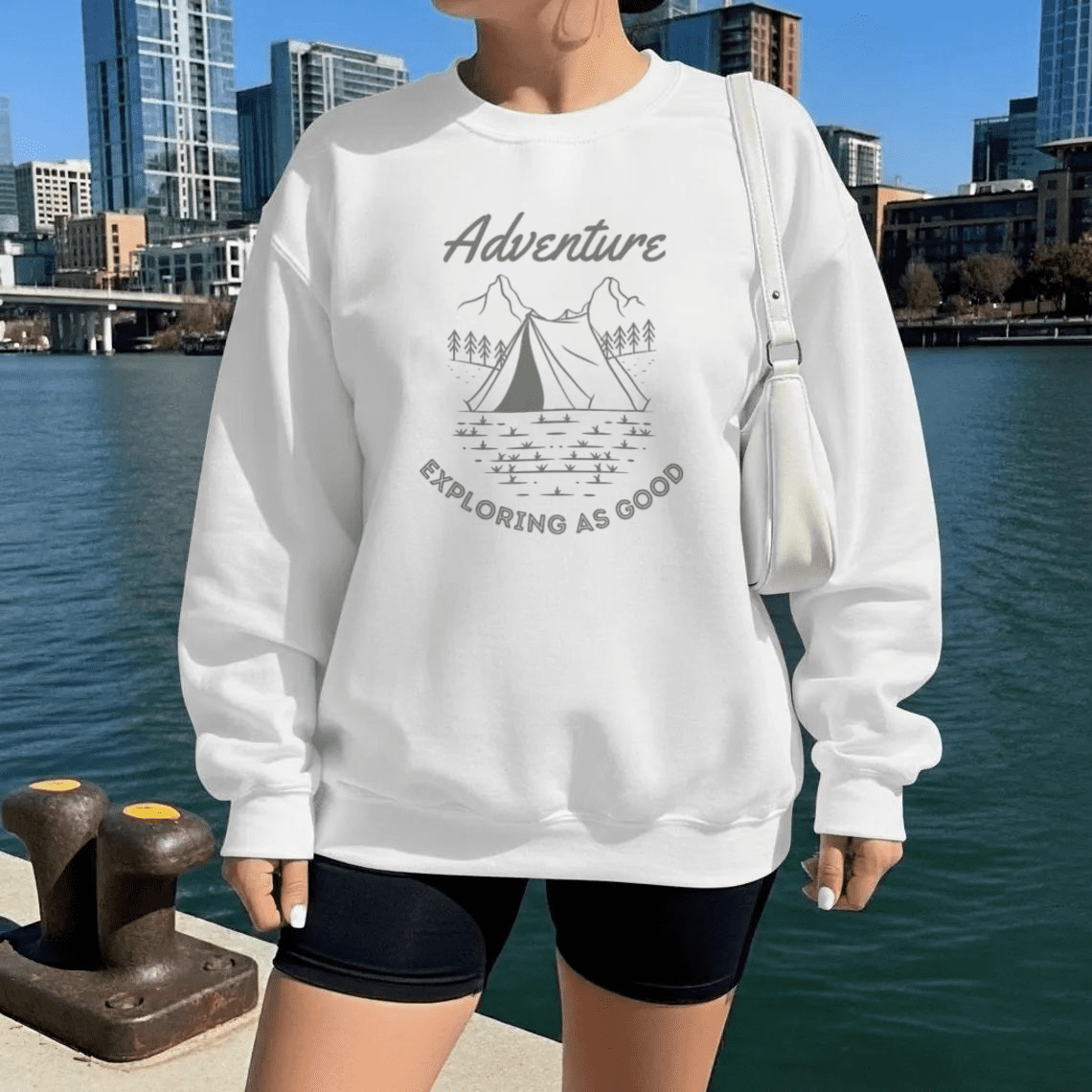 Adventure Exploring Tent Illustration Camping Fun Sweatshirt Up To Size 5Xl Walmart Com