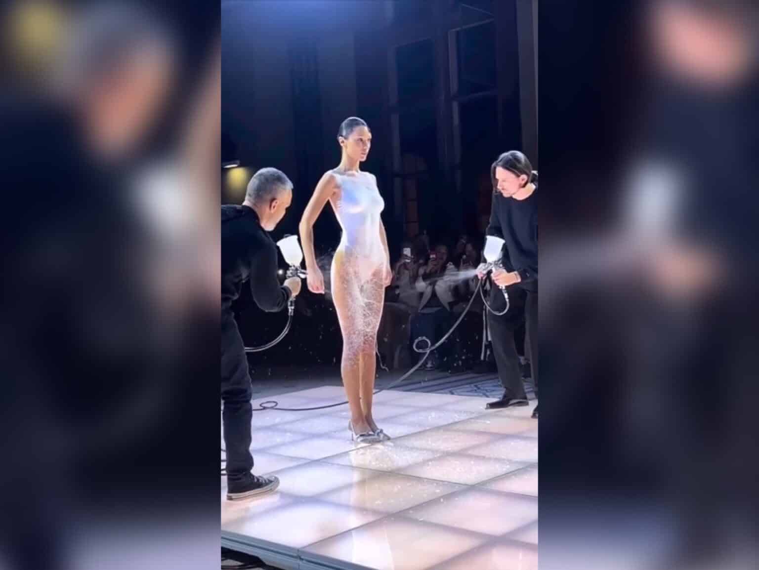 Bella Hadid Stuns Audience With A Spray On Dress Love 1