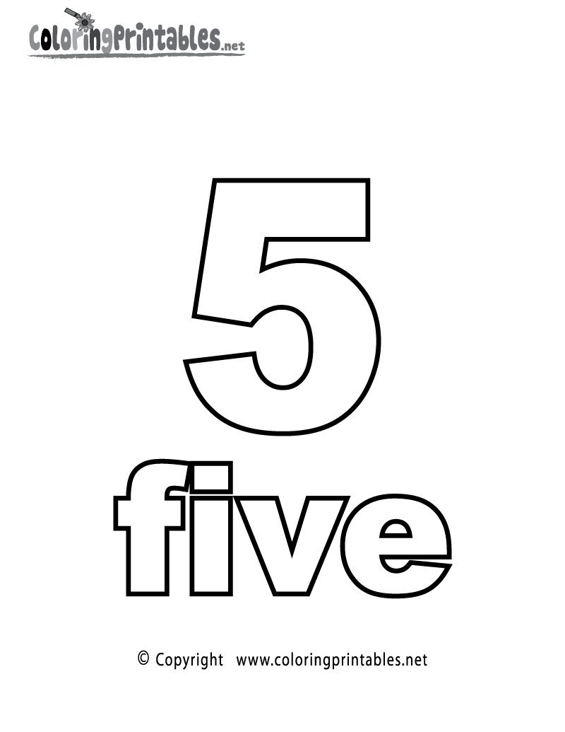 Printable Number Five
